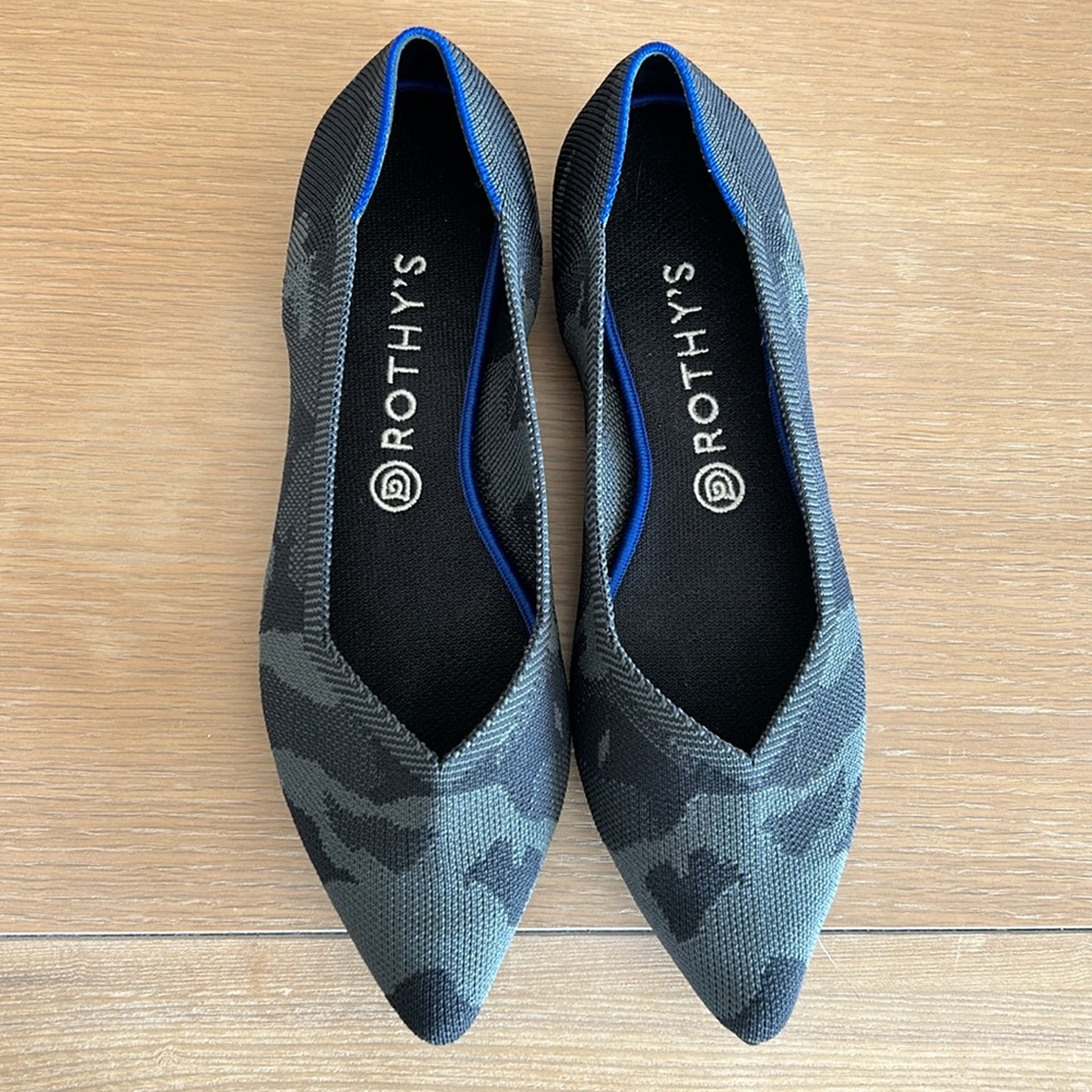 Rothy's retired and sought out size dark camo Flats-almost new Size 10.5